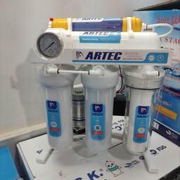 دستگاه تصفیه آب Artec فول خارجی 6مرحله با شیر اهرمی و پک نصب کامل و مخزن بزرگ
