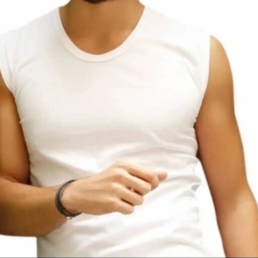 زیرپوش مردانه آستین حلقه ای صد در صد پنبه سایز L - XL ) - رنگ سفید