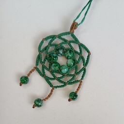 گردنبند سنتی دخترانه مکرومه کد N13 رنگ سبز دریایی