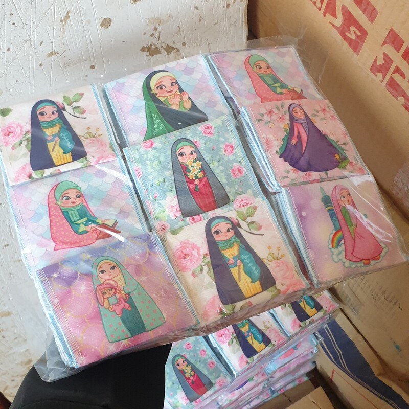 جانماز جیبی دخترانه، بسته 50تایی، مخملی ابریشمی، قابل شستشو، قیمت عمده