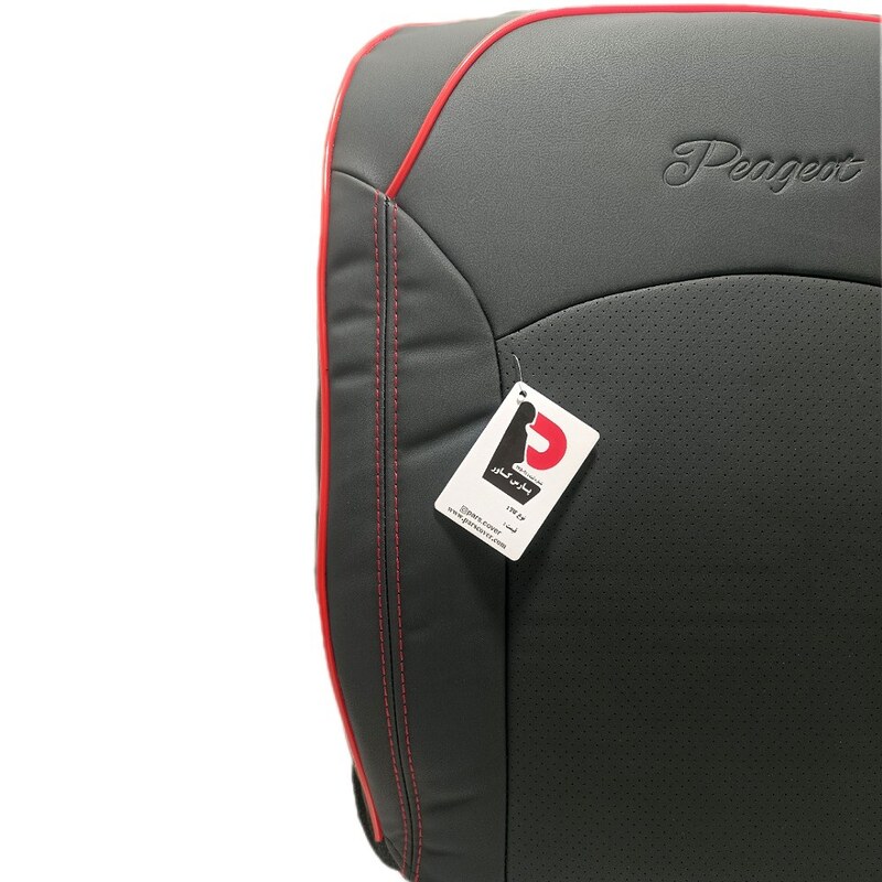 روکش صندلی خودرو 207-206-رانا پلاس مدل KARBON چرم خارجی (کربن) - مشکی مغزی قرمز