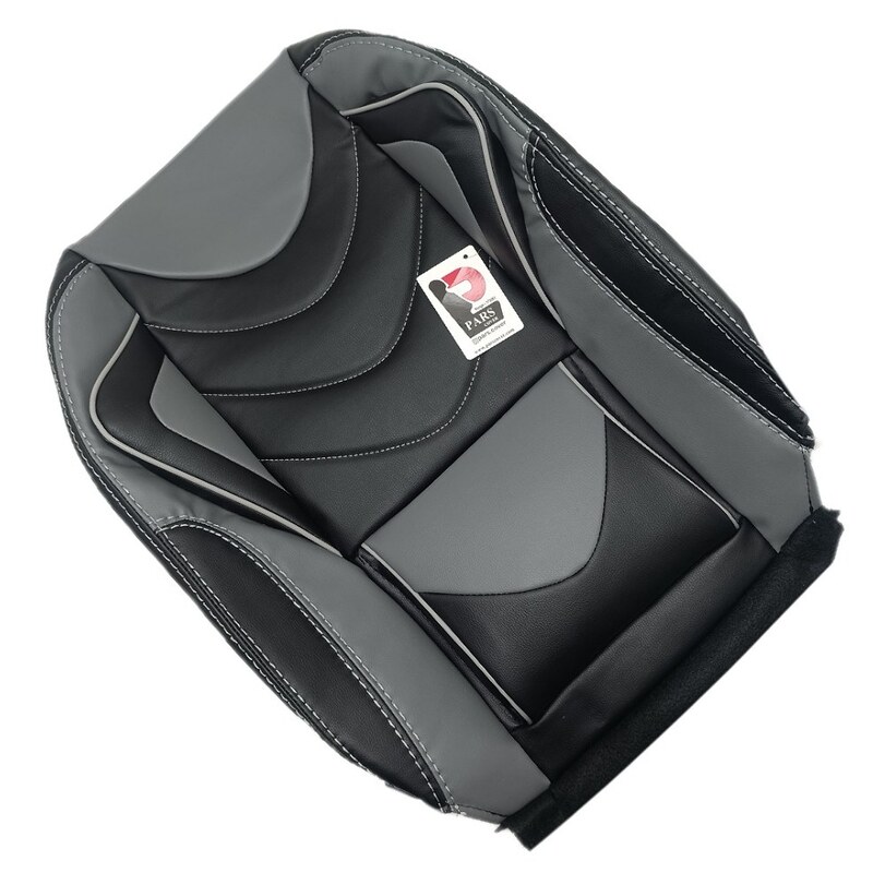 روکش صندلی خودرو ساینا - تیبا1 صندلی جدید مدل KARINA چرم خارجی درجه1 - مشکی  تیکه طوسی