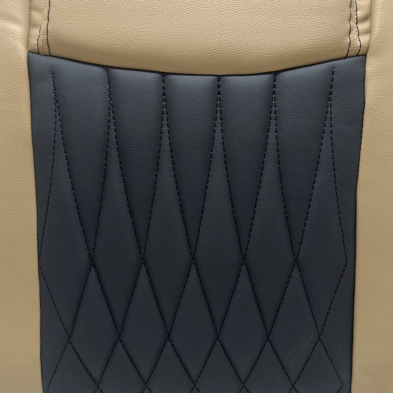روکش صندلی خودرو پژو پارس صندلی جدید طرح PANAMORA چرم خارجی (PU) درجه 1 -کرم تیکه مشکی