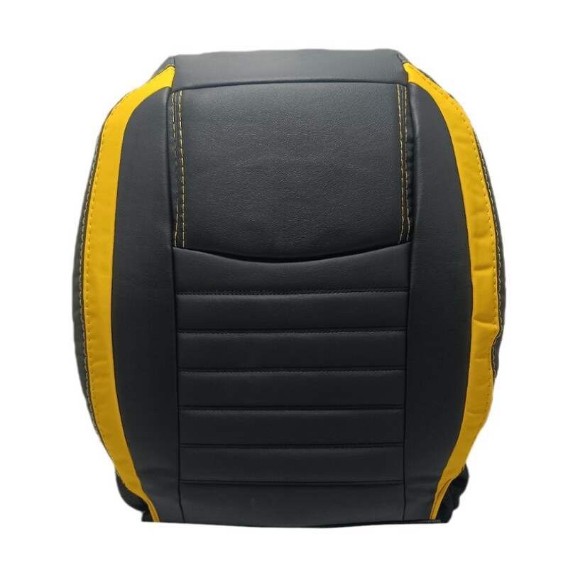 روکش صندلی خودرو پژو پارس و 405 صندلی قدیم طرح FORD چرم خارجی (دلتا) تحت لیسانس ایتالیا - مشکی تیکه زرد