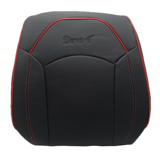 روکش صندلی خودرو دنا - دنا پلاس مدل KARBON چرم خارجی (کربن) درجه 1 - مشکی مغزی قرمز