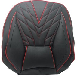 روکش صندلی خودرو پژو پارس صندلی جدید - پرشیا طرح AUDI چرم خارجی درجه 1 - مشکی مغزی قرمز