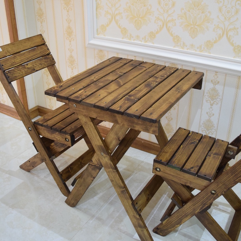 میز و صندلی تاشو دونفره چوبی  (سفارشی و ارسال رایگان)
