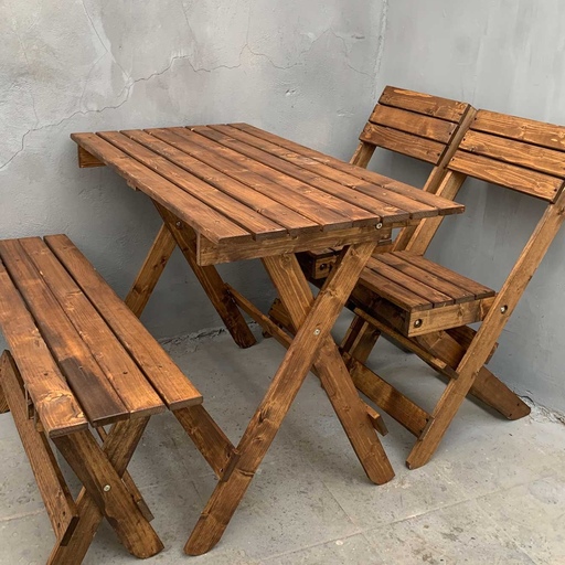 میز و صندلی و نیمکت ناهارخوری چوبی تاشو ( ارسال رایگان)