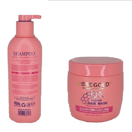 شامپو و ماسک مو نانو رزگلد SHampoo And Mask NANO Rose Gold