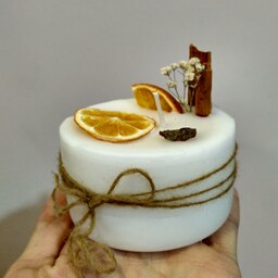 شمع پرتقال و دارچین ابعاد 7 در 4(دستساز)