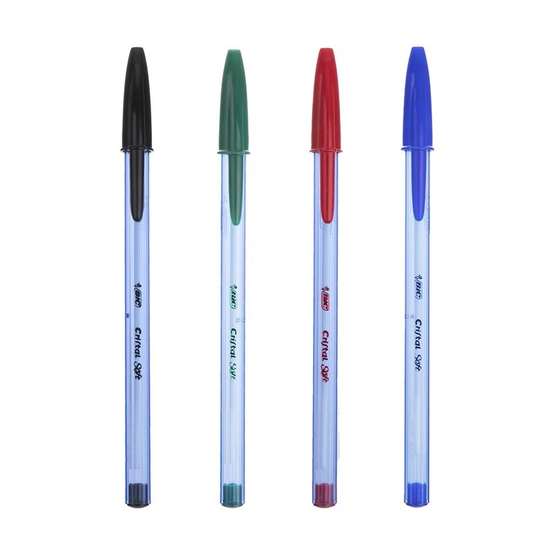 خودکار بیک کریستال سافت (Cristal Soft)، در چهار رنگ اصلی، Bic pen 