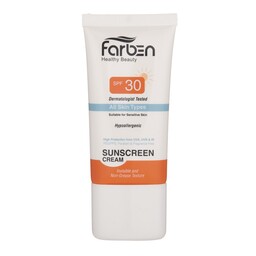 ضد آفتاب فاربن حجم 50 میل بی رنگ مناسب پوست های حساس