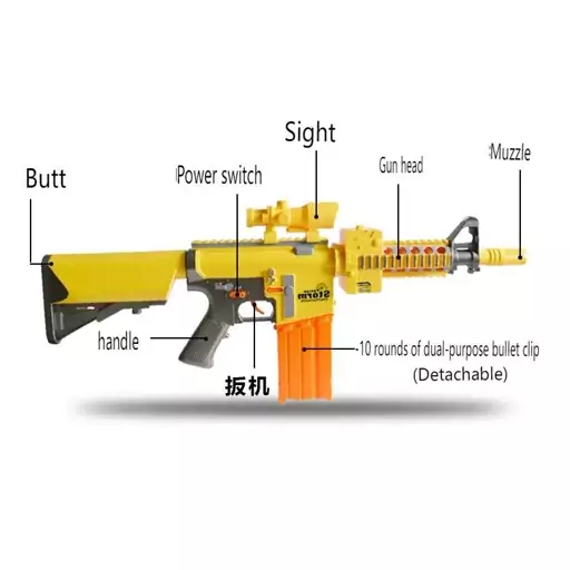 اسباب بازی تفنگ مدل بی وای 4 تیر ابری