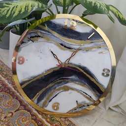 ساعت رزینی طرح سنگ قطر50 سانت کار شده با پلکسی