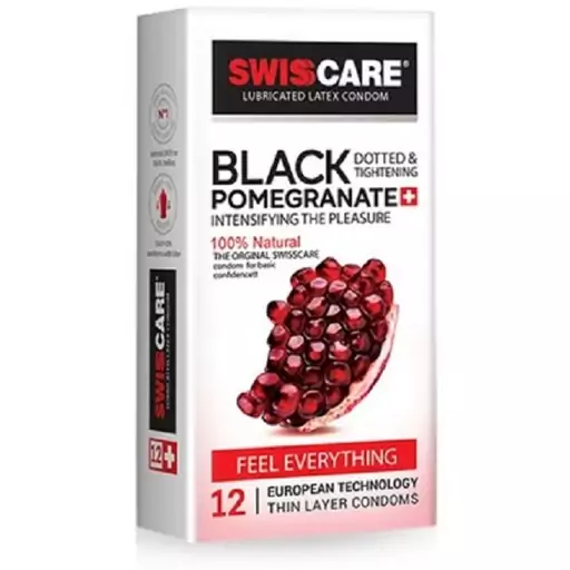 کاندوم سوئیس کر مدل Black Pomegranate بسته 12 عددی