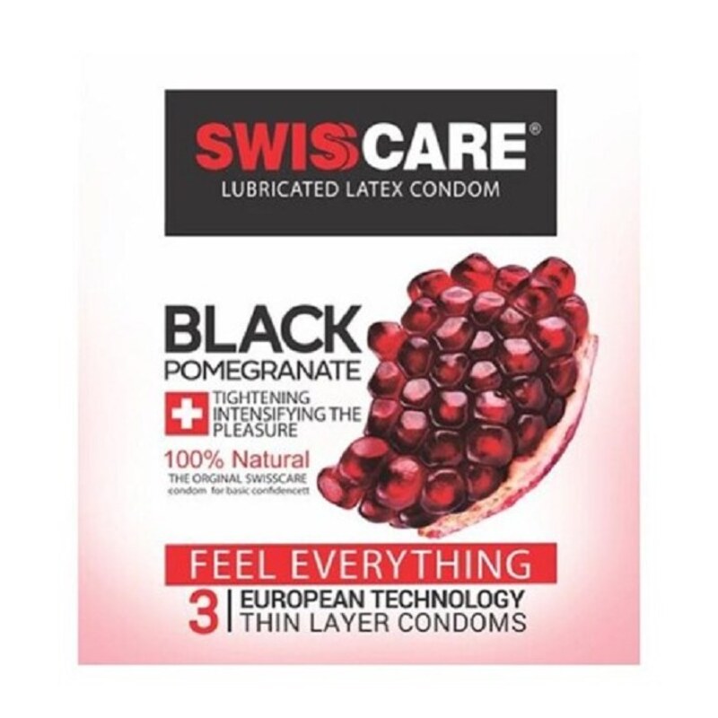 کاندوم سوئیس کر مدل Black Pomegranate بسته 3 عددی