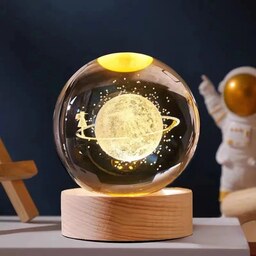  چراغ خواب مدل گوی شیشه ای 3D طرح ماه و دختر کد M22