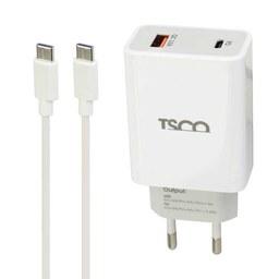 شارژر دیواری تسکو مدل Tsco TTC 60 به همراه کابل تبدیل USB-C