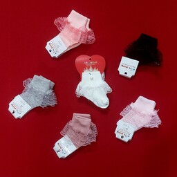 جوراب نوزادی توردار  در  شش رنگ جذاب ( لطفا همراه لباس سفارش دهید ) 