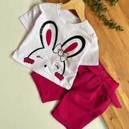 لباس بچگانه کراپ شورتک دخترانه خرگوش