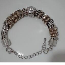 دستبند دخترانه نقره ای با حلقه های زیبا و شکیل 