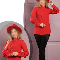 شومیز مجلسی زنانه کد 2070 جنس الیزه با کیفیت  آستین پلیسه یقه کراواتی در سه رنگ مشکی نسکافه ای سرخابی
