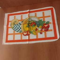 دستمال آشپزخانه پارچه ای دم کنی نمگیر تنظیف ابعاد 50 در 30 طرح میوه سفید قرمز زرد نارنجی