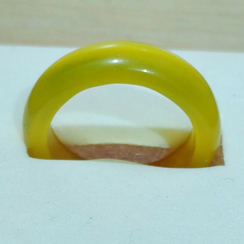 حلقه سنگ طبیعی عقیق زرد رگه دار معدنی سایز 56 کد 8901684