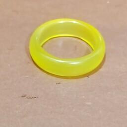 حلقه سنگ طبیعی عقیق زرد رگه دار معدنی سایز 56 کد 8901684