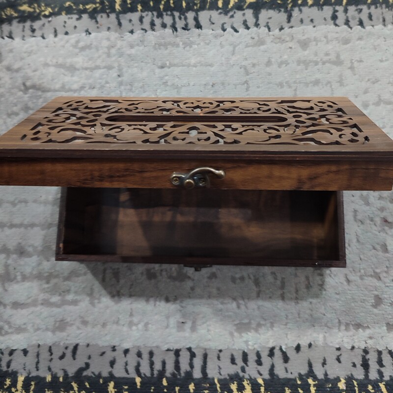 جعبه چوبی جای دستمال کاغذی تولید شده از ام دی آف خارجی با کیفیت عالی