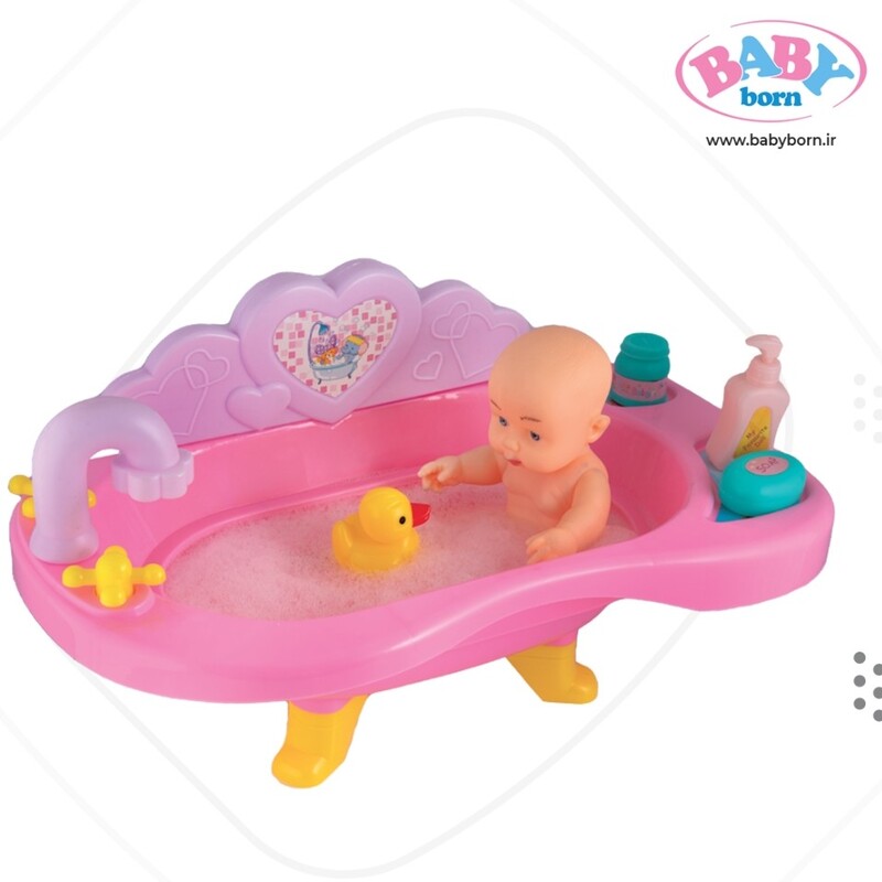 اسباب بازی وان حمام کودک همراه با عروسک و تجهیزات 