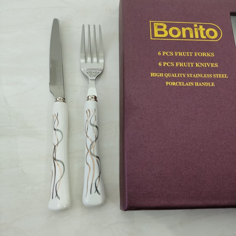  کارد و چنگال میوه خوری سرامیکی بونیتو 6عدد چنگال و 6 عدد چاقو ،سرامیکی ،Bonito