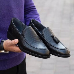 کفش کالج مجلسی مردانه تمام چرم دردوطرح منگوله دار وبدون منگوله