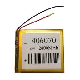 باتری لیتیومی مدل 406070 با ظرفیت 2800 میلی آمپر ساعت مناسب برای تبلت و طیف وسیعی از وسایل الکترونیکی