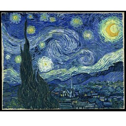 پوستر نقاشی معروف ون گوگ با عنوان -شب پرستاره-De sterrennacht چاپ گلاسه 260 گرم A4 