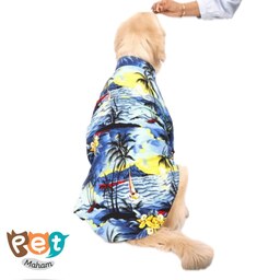 لباس سگ  مدل پیراهن هاوایی سایز بزرگ مناسب ژرمن و گلدن و...