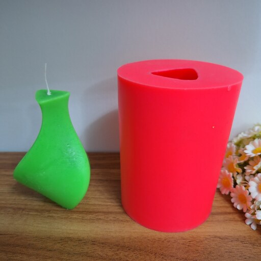 قالب سیلیکونی دستساز شمع مدل دلتا- سیلیکون باکیفیت - رنگ فلورسنتی سفارشی