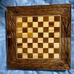تخته شطرنج چوب گردو منبت طرح موج
