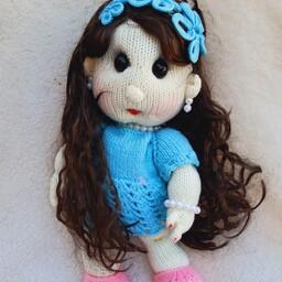 عروسک بافتنی بسیار زیبا عروسک دخترانه شیک عروسک دومیل بافی