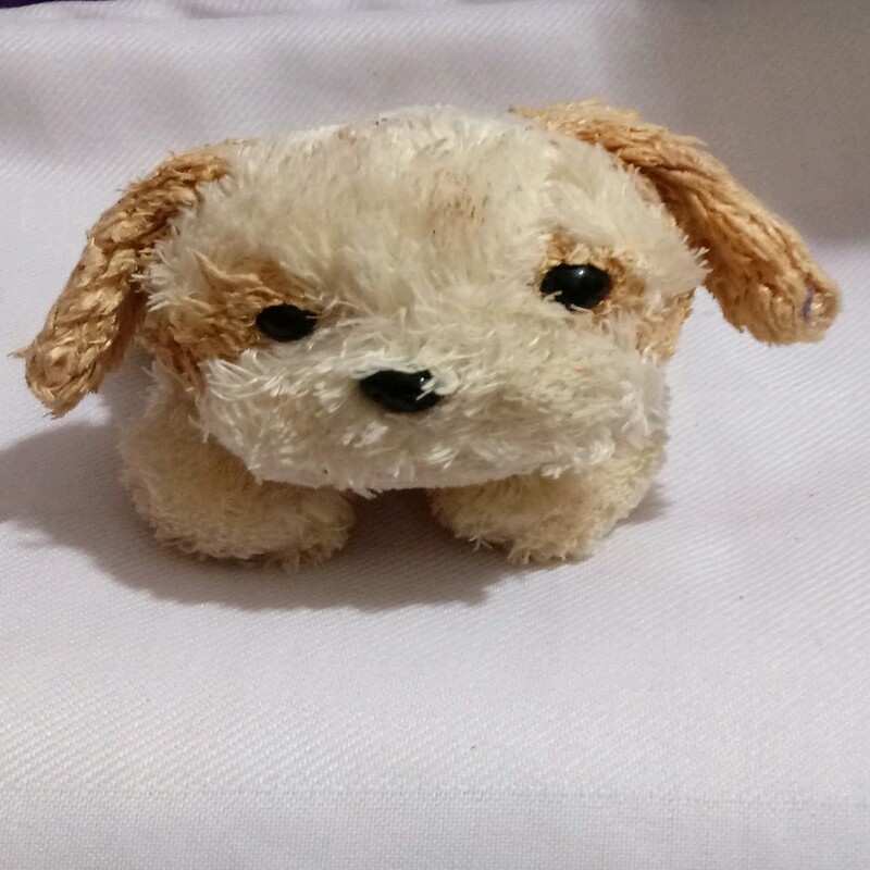 عروسک کوچک سگ پشمالو بانمک اندازه حدود 10 سانتیمتر 