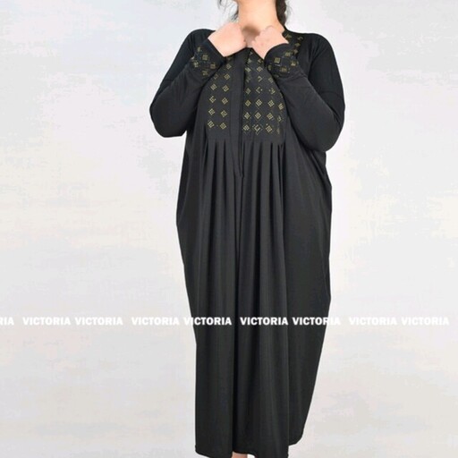 مانتو عبایی بلند زنانه سایز  مناسب 36الی56 تک رنگ مشکی