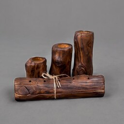 ست جاعودی جاشمعی چوبی مدل  روستیک 