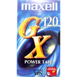 نوار خام VHS ویدیو  مکسل ژاپن  120m سری POWER TAPE GX با پوشش ضد قارچ جهت دوام بالا 