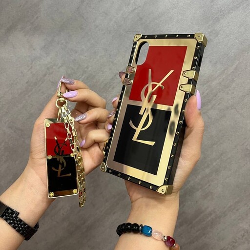 قاب گوشی آیفونX آیفونXs مدل صندوقی پلاک دار طرح گوچی و ysl