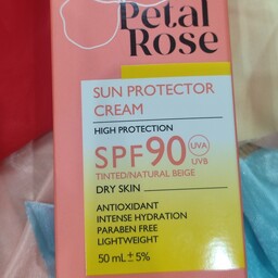 کرم ضد آفتاب رنگی SPF90 پتال رز مناسب پوست خشک (رنگ بژ طبیعی)