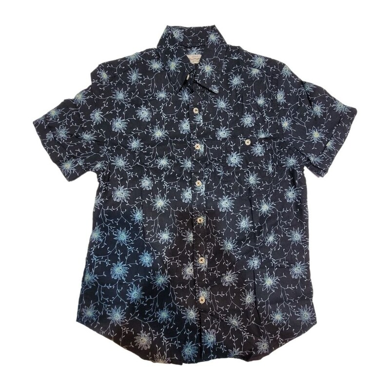 پیراهن هاوایی طرح دار نخی خنک سایز کوچک برند dressmann ارجینال اندامی درجه 1