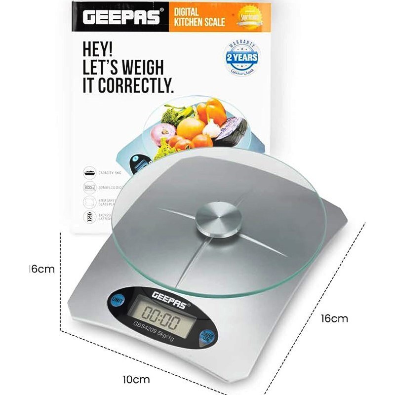 ترازوی آشپزخانه دیجیتال Geepas Digital Kitchen Scale GBS4209