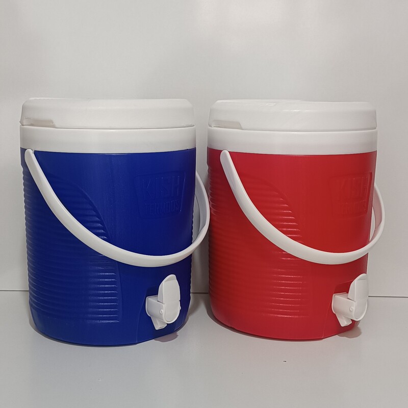 کلمن پلاستیکی بدون پایه ظرفیت 8 لیتری مارک کیش ترموس (KISH Termoos) (رنگ قرمز، آبی)