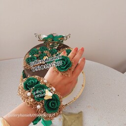 سینی کیک حنا، دستبند و انگشتر حنایی با ماندگاری همیشگی  دارای رنگبندی 