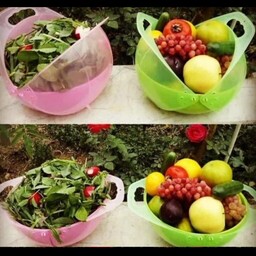 سبد میوه و سبزیجات ابکش دار.                        